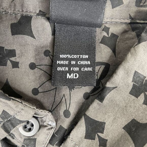 DC Comics The Joker Woven Tuxedo Button-Up Long Sleeve Shirt Men's Gray Size M - Picture 8 of 9